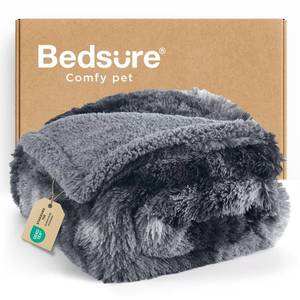 lot 7520 image: Bedsure Waterproof Dog Blankets for Large Dogs - Cat Blanket for Couch Protector Washable Long Faux Fur,Calming Soft Reversible Throw Furniture Protection for Puppy Pet, 50x60in, Tie-dye Greyin