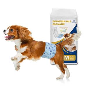lot 7522 image: Male Dog Diapers with Wetness Indicator, Disposable Belly Band for Puppy Male Diapers, Doggie Wraps for Puppy Training, Incontinence (M, 26 Count)