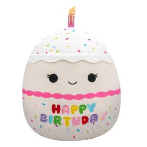 lot 7546 image: Squishmallows Original 14-Inch Lyla Vanilla Birthday Cake with Rainbow Sprinkles Embroidery - Official Jazwares Large Plush