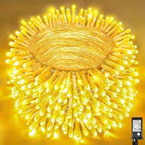 lot 7552 image: 165FT 500 LED Christmas Lights Outdoor Indoor, Connectable Warm White Christmas Lights 8 Modes Clear Wire Waterproof Plug in Twinkle Fairy String Light for Classroom Wedding Tree Bedroom Decorations