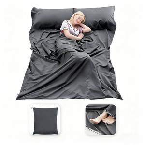 lot 8016 image: MongByYa Sleeping Bag Liner Lightweight Compact Sleeping Bag Sack Portable Clean Travel Sheet Camping Sleep Sheet for Backpacking Hotel Hiking (Silver Gray, 82.7� X 70.9�)