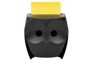 lot 8030 image: Post-it Owl Note Dispenser, Includes 1 Pad of Post-it 3 in X 3 in Super Sticky Dispenser Pop-up Notes, 45 Sheets (OWL-330-BK)