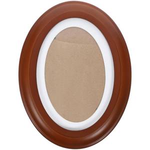 lot 8396 image: VOSAREA 7 Inch Oval Picture Frame Classic Oval Wood Photo Frame Photo Frame Wall Hanging Picture Frame for Living Room Bedroom Decoration
