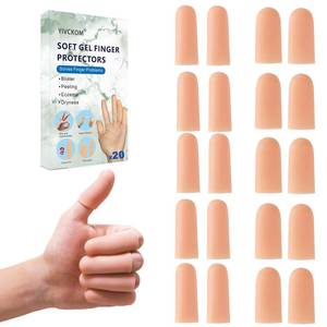 lot 8415 image: YIVCKOM Gel Finger Cots, Silicone Finger Protectors, Fingertip Bandages Band-aids for Dry Skin, Cracked Fingertip Treatment,Thumb Protector Covers for Hand Eczema Finger Arthritis (20pcs)