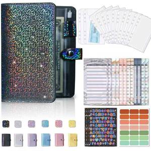 lot 8423 image: A6 Budget Binder with 12pcs Zipper Envelopes for Budgeting, Money Organizer for Cash Stuffing Savings Binder Book, Small Budget Planner Wallet with Bill Pouches and Expense Budget Sheets, BlackGrey