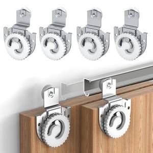 lot 8429 image: SKMYL Sliding Closet Door Roller,Closet Doors Rollers Replacement and Bypass Wheels Hardware for Wardrobe (Silver 4PCS)