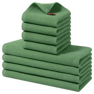 lot 8438 image: Homaxy 100percent Cotton Kitchen Towels and Dishcloths Set, 12 x 12 Inches and 13 x 28 Inches, Set of 8 Bulk Kitchen Towels Set, Ultra Soft Absorbent Dish Cloths for Washing Dishes, Grass Green