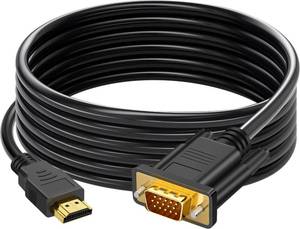 lot 8441 image: SAISN HDMI to VGA Cable 6 Feet, Uni-Directional HDMI Laptop to VGA Monitor Connector Converter Male to Male 1080P HD Video Cord Compatible for Computer, Laptop, Monitor, Projector, HDTV, Roku