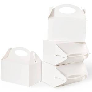 lot 8456 image: Shallive 25 Pcs Small Party Treat Boxes, 6 Inch Candy Cookie Goodie Gift Bags Gable Box for Kids Birthday Party, White