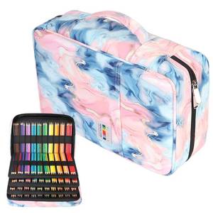 lot 8461 image: JAKAGO 304 Slots Colored Pencil Case Large Capacity Storage Bag for Artist Painter Multi-Functional Organizer for Colored PencilsGel PensMarkersMakeup Brushes(LSpink)