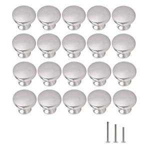 lot 8479 image: OctinPris 20x Satin Brushed Nickel Knobs Cabinet Hardware Round Mushroom Knob Wardrobe Drawer Pull Handles 30mm1.18 for Kitchen Cupboard Furniture Chest Door Dresser Bathroomin