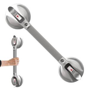 lot 9448 image: Shower Handle Grab Bars for Bathtubs and Showers, 21 inch Strong Suction Grab Bar, Bathroom Balance Safety Bars Hand Rail for Seniors Elderly Injury, Silver(1 Pack)