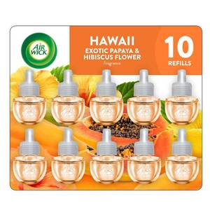 lot 9449 image: Air Wick Plug In Scented Oil Refill,Hawaii Exotic Papaya and Hibiscus Flower, 10 ct