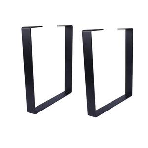lot 9455 image: Osring 16 Inch Coffee Table Legs U-Shaped, 2pcs Solid Steel Table Legs for Furniture, TV Stand and Bench, Black