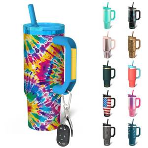 lot 9456 image: Frost Buddy Thicc Buddy - 30 oz Stainless Steel Vacuum Insulated Tumbler with Lid and Straw for Water - Travel Mug Cupholder Friendly - Gifts for Women Men Him Her (Hippie Haze)