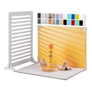 lot 9470 image: Meking 12Pcs 22Patterns Small Product Photography Backdrops Kit Photo Background Food Photography Backdrop Board with Carrying Bag and Drawstring Bag(16.5X11inch)