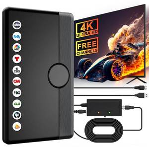 lot 10378 image: TV Antenna Indoor Outdoor 2025 for SmartOld TV for Long Range 360° Reception and Local Channels Digital HD Antenna with Amplifier Signal Booster Supports 8K 4K 1080p - 26.2 ft HDTV Coax Cable