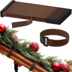 lot 10383 image: 50 Pcs 12inch Christmas Garland Ties Decorative Reusable and Flexible Banister Ties for Garland Wreath Christmas Light Banisters Home Stairways Railings Decoration(Brown)