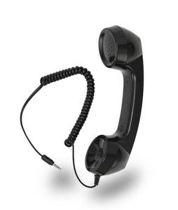 lot 10425 image: Jiawu Vintage Retro Telephone Handset, Cell Phone Receiver MIC Microphone Speaker for Cellphone, Smartphone and Computers, Old Telephone Headse with 3.5 mm Socket (Black)