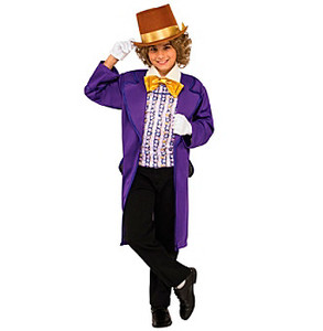 lot 10426 image: Willy Wonka Costume Charlie Chocolate Factory Large Male Kids Maroon Fancy Dress Party Book Week Halloween