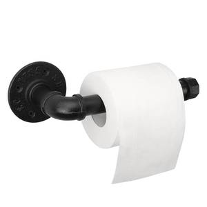 lot 10427 image: Jeasor Industrial Pipe Toilet Paper Holder, Heavy Duty DIY Vintage Rustic Iron Farmhouse Style Roll Tissue Wall Mount Paper Holder Towel Racks with Hardware for Bathroom, Kitchen, Bedroom (1, Black)