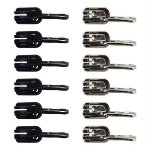 lot 12024 image: Ruiwaer 12PCS Number 5 Zippers Replacement Reversible Pulls Sliders Zips for Outdoor Tents (6 Black, 6 Silver)