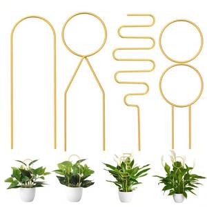 lot 12039 image: 4 Pcs Small Metal Trellis for Potted Plants,Gold Trellis for Climbing Plants Indoor,Small Trellis for Potted Plants Support Stake House Plant Trellis for Garden Potted Plant,Hoya,Pothos,Flower