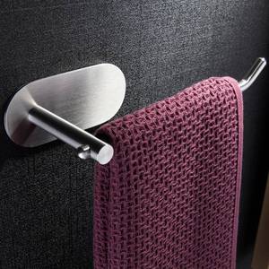 lot 12045 image: ZUNTO Towel Bar Self Adhesive Hand Towel Holder for Bathroom Kitchen Hand Towel Ring No Drilling SUS 304 Stainless Steel Brushed