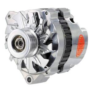 lot 13704 image: Powermaster - Alt GM CS130 Polish 105A 6 grv Pulley Offset Left MTG 1 Wire or OE Hookup