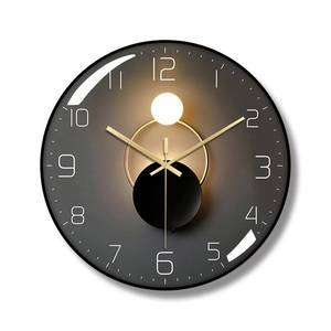 lot 13707 image: ErgoCar Silent Modern Art Deco Metallic Wall Clock - Non-Ticking and Suitable for Living Room and Bedroom