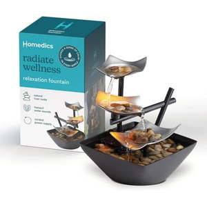 lot 13711 image: Homedics Envirascape Silver Springs Corded Electric Indoor Water Fountain  Natural River Rocks