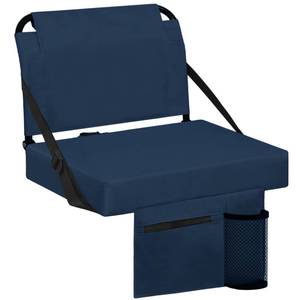 lot 13742 image: Besunbar Stadium Seats for Bleachers, Bleacher Seat with Back Support Soft Cushion Light Weight Includes Shoulder Strap and Cup Holder, Front and Back Zipper Pocket, Suitable for Sports Events,Navy