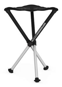lot 13751 image: Walkstool - Comfort Model - Black and Silver - 3 Legged Folding Stool in Aluminium - Height 18 to 30in - Maximum Load 440 to 550 Lbs - Made in Swedenin