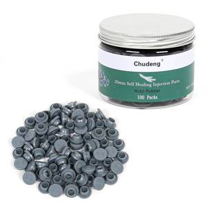 lot 14141 image: 20mm Vial Rubber Stoppers (100 Count) Mushroom Self Healing Injection Ports Solid Seal, for Glass Vial and Liquid Culture Jars, Can Be Sterilized by Steam and Repeated Used(20mm)