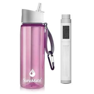 lot 14154 image: Survimate 5-Stage 0.01m Ultra-Filtration Filtered Water Bottle, BPA-Free Material, NSFANSI 42and372 Certified, Portable Water Filter Bottle for Survival, Camping, Hiking, and Emergency Use