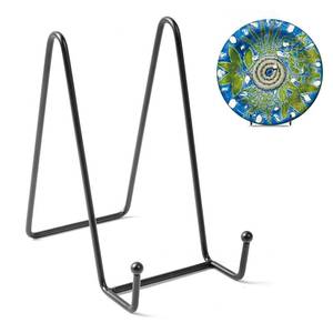 lot 14162 image: Bilillo Plate Stands for Display - 6 Inch Stand  Metal Frame Holders Stand Picture, Decorative Plate, Platter, Book, Photo Easel, Tabletop Art (4 Pack)