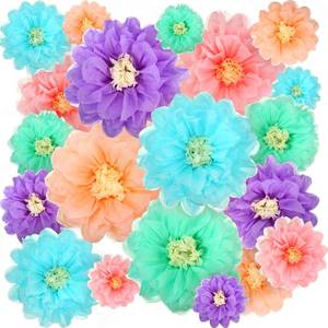 lot 14169 image: Gejoy 20 Pieces Halloween Mexican Paper Flower Tissue Day of The Dead Pom Poms 3D Paper Flower DIY Crafting for Fall Thanksgiving Fiesta Wedding Party Ceiling Bloom Decoration(Vivid Color)