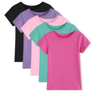lot 14197 image: 5 Pack GirlsToddlers Cotton T-Shirts Crewneck Short Sleeve Summer Tops Kids Clothes Tees2T-14Y