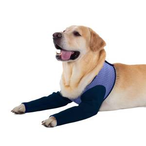 lot 14200 image: Coodeo Dog Recovery Sleeves, Cone Collar Alternative, Abrasion Resistant Dog Recovery Suit, Washable 2.5mm Thick and Waterproof, Pet Wounds Prevent Licking, Bite, Keep Dry (XL, Purple)