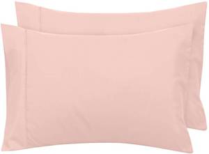 lot 14202 image: Royale Linens Standard Pillowcase Set of 2 - Bed Pillow Cover - 20x26in - Pink Pillowcases - 1800 Brushed Microfiber, Wrinkle and Fade Resistant - Soft and Cozy- Standard Size Pillow Case (STD, Pink)in