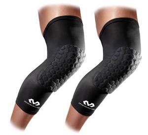 lot 14215 image: McDavid Hex Knee Compression Sleeves, Pull-On Padded Protection, Moisture Wicking (1 Pair), Black, ADULT- Small