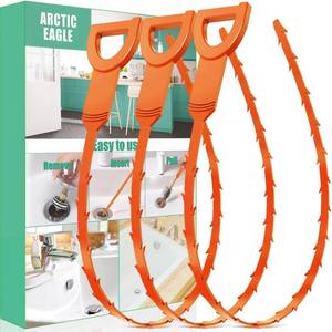 lot 14219 image: ARCTIC EAGLE Drain Snake Hair Drain Clog Remover - 3 Pack Shower Snake Sink Unclogger Tool with Exquisite Packaging