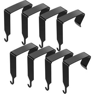 lot 14255 image: Funrous Over The Door Hook Panel Wall Metal Cubicle Picture Over Door Hanger for Clothing Mirror Hooks Office Cubicle Whiteboard Hanger(Black,8 Pieces)