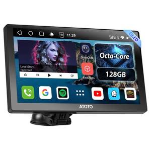 lot 15808 image: ATOTO P9 Android Portable Car Stereo with 4G LTEandGPS Tracking, 9 Inch QLED Wireless CarPlay and Android Auto Screen, WiFiDual Bluetooth, Remote Control, Microphone, AUXLRVSCVC, 4G32G, P909PR1X - Retail $145