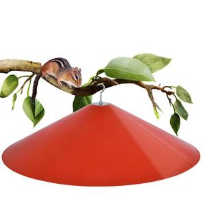 lot 15810 image: 24-inch Large Squirrel Proof Bird Feeders for Outside Hanging, Outdoor Squirrel Baffles for Bird Feeders Pole, Red Color