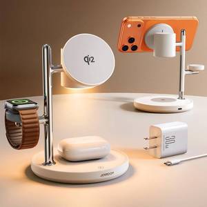 lot 15828 image: 15W MagSafe for JOYROOM, Fast Qi2 Certified 4-in-1 MagSafe Charging Station for Apple, Wireless Charger for iPhone 171615 Pro Max, Pixel 109, iWatch, AirPods 432Pro(Cableand 30W Adapter Included)