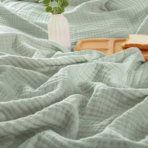 lot 15832 image: PHF 100percent Cotton Muslin Blanket King Size 108x90in, 4-Layer Lightweight Gauze Throw, Breathable Cloud-Soft Minimalist Blanket for Bed, Couch, Camping and Baby, Sage Green, Ideal Giftin
