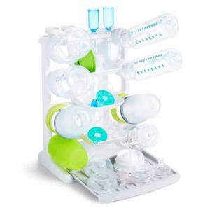 lot 15834 image: Munchkin� Tidy Dry� Space Saving Vertical Bottle Drying Rack for Baby Bottles and Accessories, White