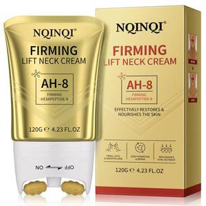 lot 16409 image: NQINQI AH-8 Firming Neck Cream with Roller - Neck and Chest Firming Cream to Lift, Tighten and Smooth Sagging Skin, Reduce Wrinkles and Hydrate for Youthful Neck, 4.23 Fl Oz