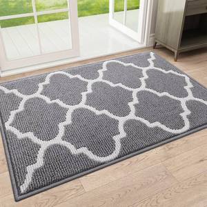 lot 16435 image: OLANLY Indoor Door Mat, 32x20, Non-Slip Absorbent Resist Dirt Entrance Mat, Washable Low-Profile Inside Floor Doormats for Entryway, Grey
